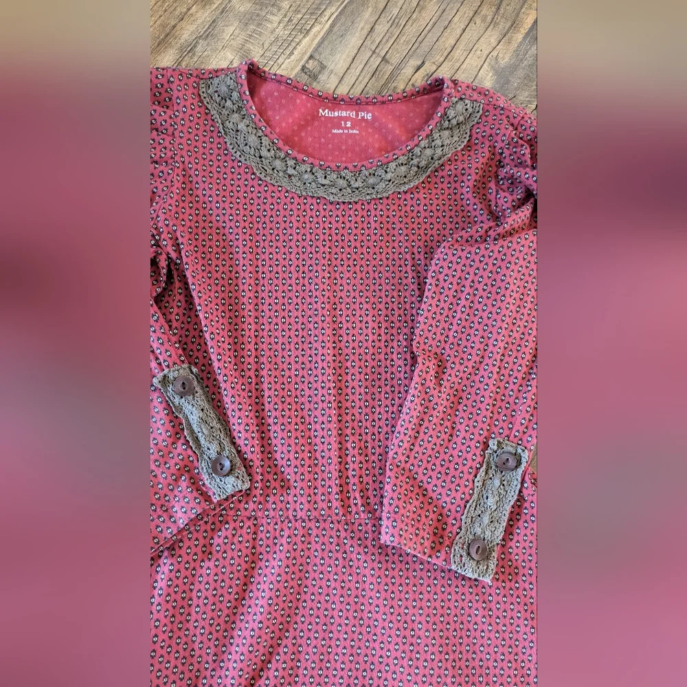 Mustard Pie brick color tunic size 12 - Picture 2 of 3